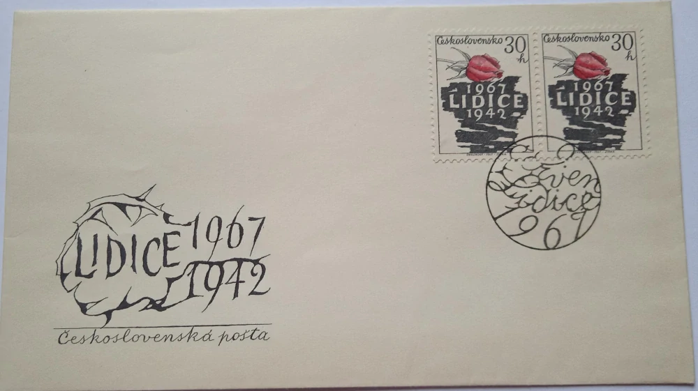 Obálka vzpomínková Lidice 1942