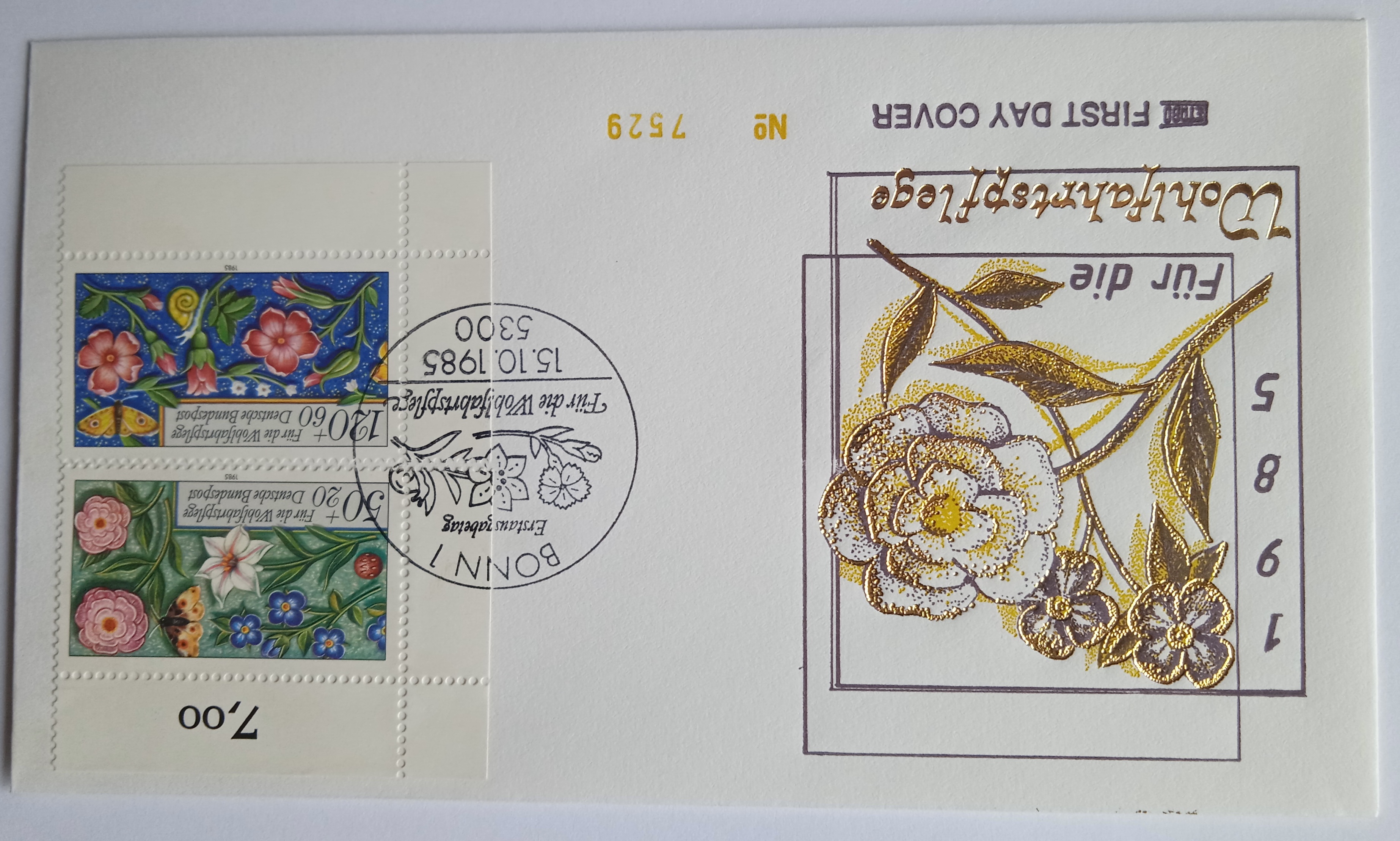 Obálka sociální péče spolková pošta 1985
