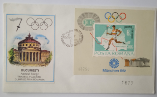 Rumunská obálka Olympiáda 1972 Mnichov